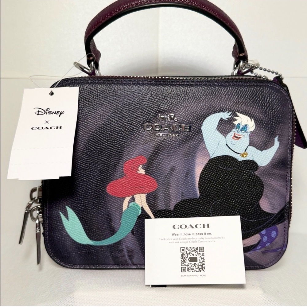 Disney x Coach Villains Ursula Ariel Box Crossbody Bag Little Mermaid NWT CC375 - Picture 4 of 16